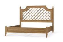 Load image into Gallery viewer, Crafted from solid mahogany, the Chelsea Bed brings classic faux bamboo design into a beautifully balanced, livable form, Antique French Oak finish
