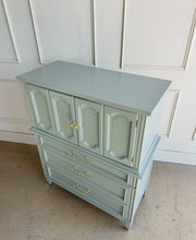 Load image into Gallery viewer, Mid Century Armoire by Dixie Furniture in Unusual Gray
