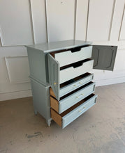 Load image into Gallery viewer, Mid Century Armoire by Dixie Furniture in Unusual Gray
