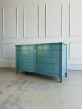 Load image into Gallery viewer, Vintage Serpentine Dresser in Aegean Teal
