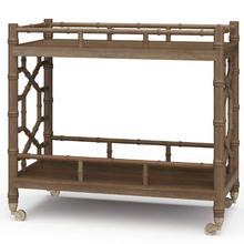 Load image into Gallery viewer, Grosvenor Drinks Trolley is a classic entertaining piece defined by its Chippendale-inspired faux bamboo design and elegant proportions, Straw Wash.
