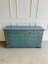 Load image into Gallery viewer, Traditional Vintage 9 drawer Dresser in Inchyra Blue
