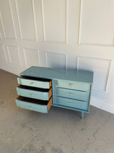 Load image into Gallery viewer, Vintage Mid Century 6 Drawer Dresser in Moody Blue

