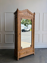 Load image into Gallery viewer, Faux Bamboo Armoire with Mirrored Door
