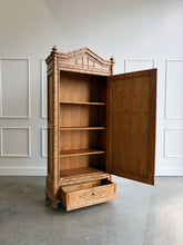 Load image into Gallery viewer, Faux Bamboo Armoire with Mirrored Door
