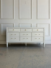 Load image into Gallery viewer, Nine Drawer Vintage White Dove Dresser
