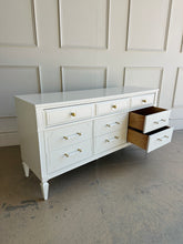 Load image into Gallery viewer, Nine Drawer Vintage White Dove Dresser
