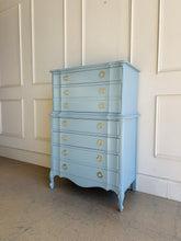 Load image into Gallery viewer, French Provincial Tallboy Chest in Parma Gray
