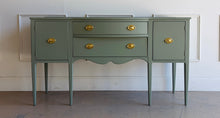 Load image into Gallery viewer, Vintage Hepplewhite Style Bowfront Sideboard in Evergreen Fog

