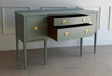 Load image into Gallery viewer, Vintage Hepplewhite Style Bowfront Sideboard in Evergreen Fog
