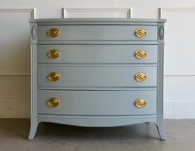 Load image into Gallery viewer, Vintage Bowfront Mahogany Chest in Boothbay Gray
