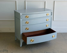 Load image into Gallery viewer, Vintage Bowfront Mahogany Chest in Boothbay Gray

