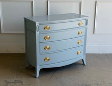 Load image into Gallery viewer, Vintage Bowfront Mahogany Chest in Boothbay Gray
