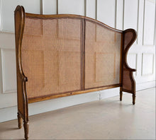 Load image into Gallery viewer, The Kingstone Cane Headboard brings the perfect blend of natural beauty and refined elegance to your bedroom. Constructed with a solid mango wood frame and detailed with stunning cane along the back and sides, this headboard exudes craftsmanship and style. Its clean lines and rich textures make it an ideal choice for both modern and traditional interiors. Good Bones Furniture

