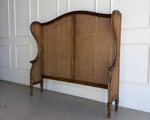 Load image into Gallery viewer, The Kingstone Cane Headboard brings the perfect blend of natural beauty and refined elegance to your bedroom. Constructed with a solid mango wood frame and detailed with stunning cane along the back and sides, this headboard exudes craftsmanship and style. Its clean lines and rich textures make it an ideal choice for both modern and traditional interiors. Good Bones Furniture
