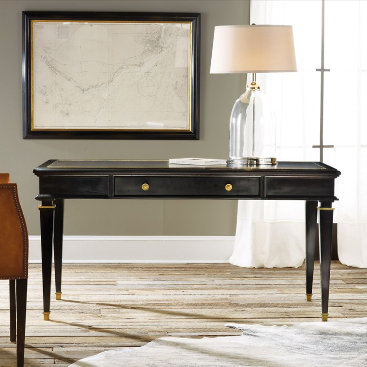 Modern History Ebonized Classical Writing Table – Good Bones Furniture