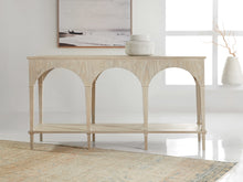 Load image into Gallery viewer, The Modern History Maui Arch Console from the Somerset Bay collection features a rhythmic series of architectural arches that give the piece its distinctive character. Crafted in straight grain ash veneer, the finish highlights the natural movement of the wood while maintaining a light, coastal palette. Good Bones Furniture
