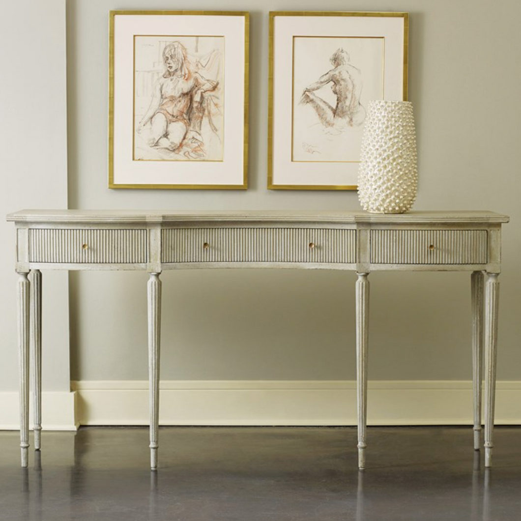 Modern History Ribbed Drawer Console-Antique Grey – Good Bones Furniture