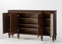 Load image into Gallery viewer, Modern History Walnut Breakfront Cabinet
