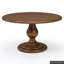 Load image into Gallery viewer, The Phillips Scott 48 inch Lafayette Dining Table offers the character of a grand European pedestal table in a comfortably scaled footprint. Designed to seat four, it is an inviting choice for breakfast rooms, dining nooks, and smaller dining spaces. Crafted from hardwood solids and veneers, its round top features a layered molded edge supported by a sculptural turned pedestal and substantial tiered base. Good Bones Furniture
