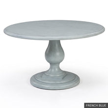 Load image into Gallery viewer, The 54 inch Lafayette Dining Table hits the sweet spot for round dining—generous enough to seat six comfortably, yet intimate enough to keep conversation effortless. Designed by Phillips Scott and crafted from hardwood solids and veneers, the table features a layered molded edge, sculptural turned pedestal, and substantial tiered base. Good Bones Furniture
