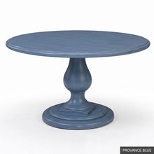 Load image into Gallery viewer, The 54 inch Lafayette Dining Table hits the sweet spot for round dining—generous enough to seat six comfortably, yet intimate enough to keep conversation effortless. Designed by Phillips Scott and crafted from hardwood solids and veneers, the table features a layered molded edge, sculptural turned pedestal, and substantial tiered base. Good Bones Furniture
