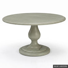 Load image into Gallery viewer, The 60 inch Phillips Scott Lafayette Dining Table offers generous seating for six with added elbow room and ample space for serving pieces. Crafted from hardwood solids and veneers, the tabletop features a layered molded edge supported by a sculptural turned pedestal and substantial tiered base. Good Bones Furniture
