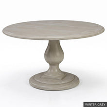 Load image into Gallery viewer, The 60 inch Phillips Scott Lafayette Dining Table offers generous seating for six with added elbow room and ample space for serving pieces. Crafted from hardwood solids and veneers, the tabletop features a layered molded edge supported by a sculptural turned pedestal and substantial tiered base. Good Bones Furniture
