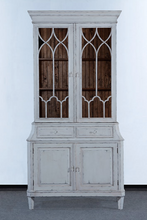 Load image into Gallery viewer, Elevate your dining or living space with the timeless elegance of the Rosalind China Cabinet. Handcrafted from solid mango wood and mango wood veneers, this cabinet combines durability with natural beauty, showcasing the wood's rich, warm tones and unique grain patterns. Its sleek design is complemented by solid brass hardware, adding a touch of refined sophistication. Good Bones Furniture
