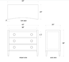 Load image into Gallery viewer, Mornington Linen Wrapped 3 Drawer Chest
