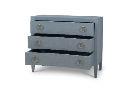 Mornington Linen Wrapped 3 Drawer Chest  Good Bones Furniture