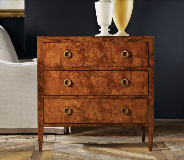 3 Drawer Burlwood Chest