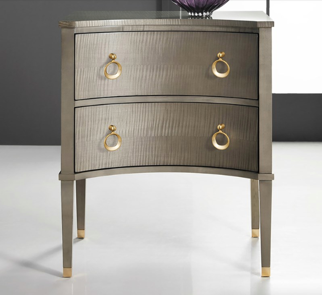 Concave Bedside Chest-Grey Sycamore