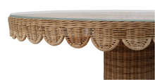 Load image into Gallery viewer, Scalloped Round Rattan Dining Table
