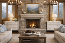 Load image into Gallery viewer, Avalaire 3 Drawer Chest styled in a mountain lodge interior, highlighting the chest’s clean lines and versatile design in a warm, elevated living space.
