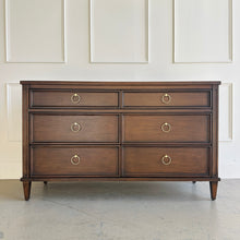 Load image into Gallery viewer, Avalaire 6 Drawer Dresser in Sorrel Mahogany by Good Bones Furniture, featuring solid mahogany construction, framed drawer fronts, tapered legs, and soft-close drawers.
