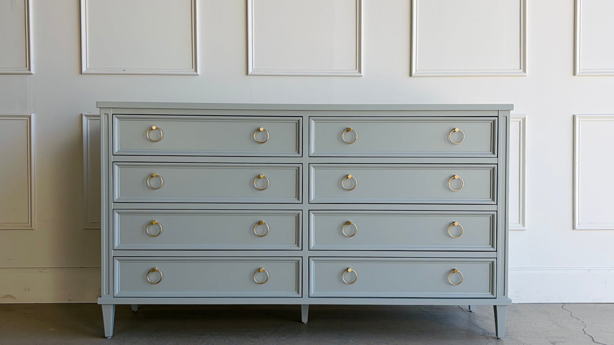 light blue grey dresser Avalaire 8 Drawer Dresser – Good Bones Furniture