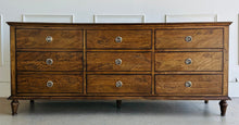Load image into Gallery viewer, Milano 9-drawer dresser in Rustic Pecan by Good Bones Furniture, a warm character-rich wood dresser designed for timeless bedroom interiors
