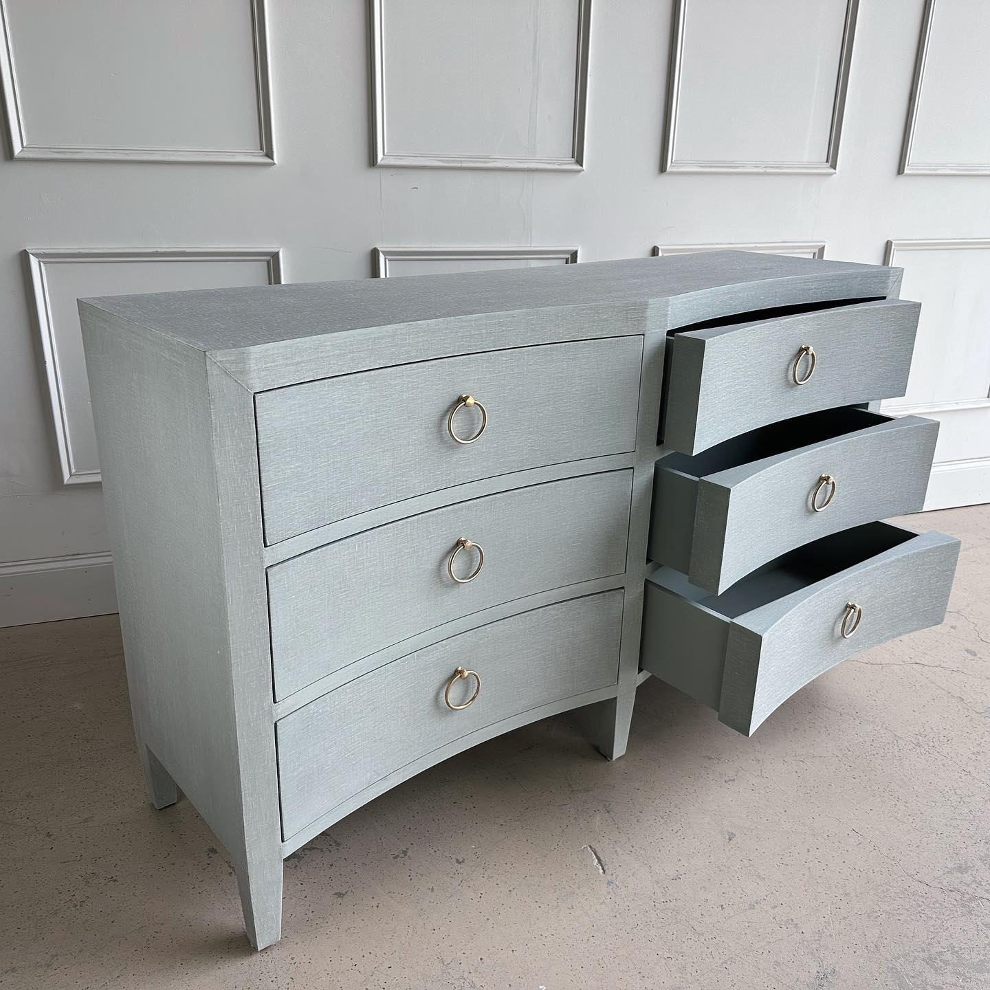 Mornington Linen Wrapped 6 Drawer Dresser Mornington Linen Wrapped 6 Drawer Dresser