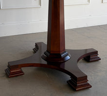 Load image into Gallery viewer, Close-up detail of the Stanley Furniture Co. dining table pedestal base, highlighting the sculptural form and rich wood finish.

