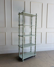 Load image into Gallery viewer, This vintage turned post bookcase has been professionally lacquered in Farrow &amp; Ball French Gray, giving a classic form a refined, updated presence. The soft gray tone highlights the architectural silhouette while maintaining a light, airy feel that works beautifully in both traditional and transitional interiors. Good Bones Furniture
